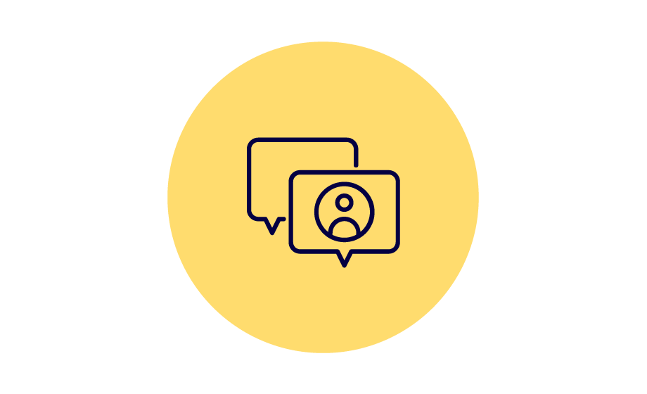 Symbolbild Beratung: zwei Sprechblasen