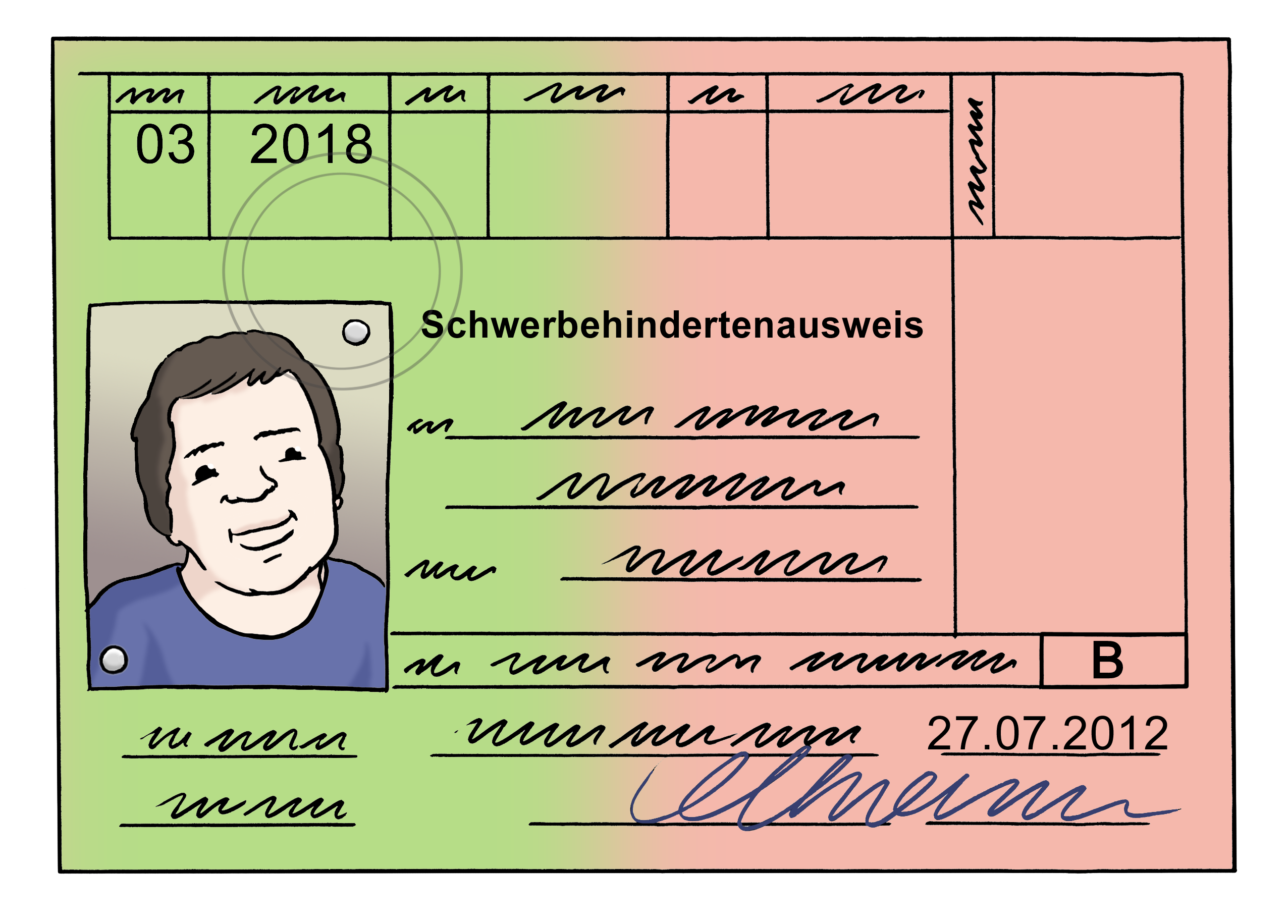 Zeichnung: Schwerbehindertenausweis